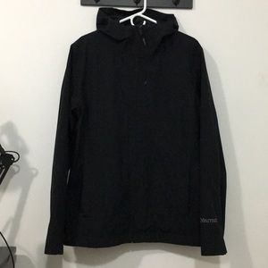 Black Marmot Rain Jacket with Hood - Large